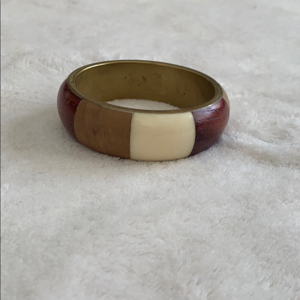 Gold, wood and ivory bracelet